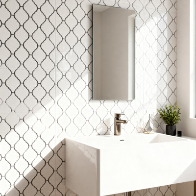 Monet 2" x 2" Porcelain Arabesque Mosaic Wall & Floor Tile
