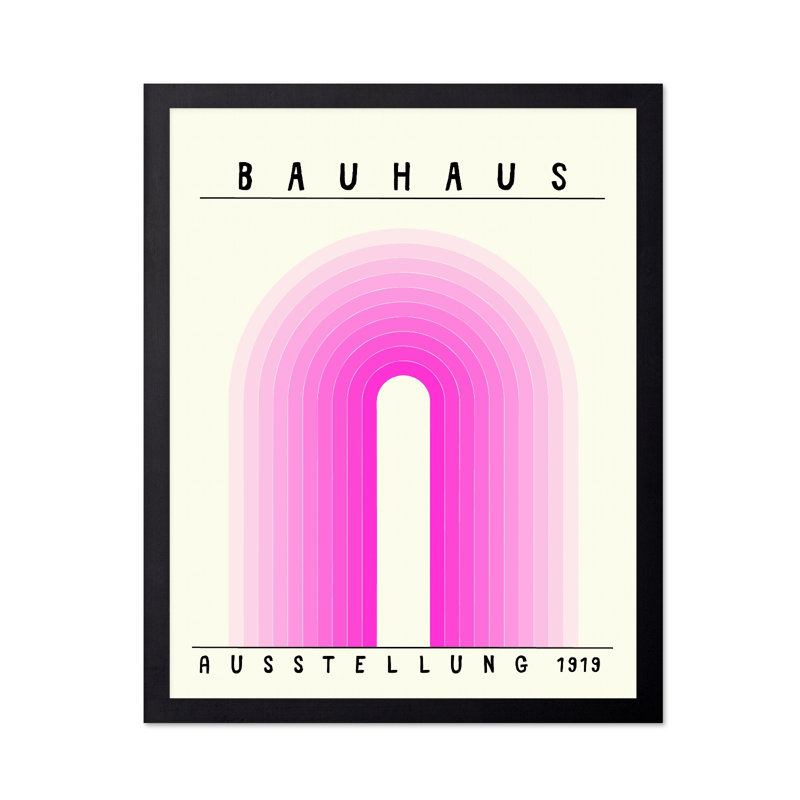 Rose Bauhaus Ausstellung 1919, Cadre noir, Affiche, H 11 po x l 14 po
