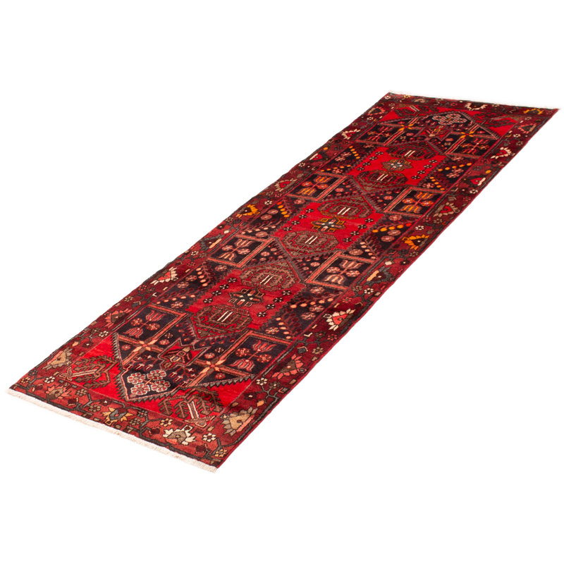 Tapis de couloir rouge unique en laine 3 pi 8 po x 10 pi 6 po Flaxville