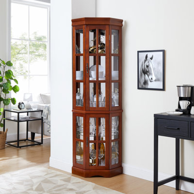 5-Shelf Lighted Corner Curio, (Bulb Not Included) by Winston Porter