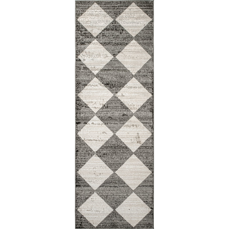 Delucia Geometric Gray/Beige Area Rug, Rectangle 4'3" x 6'3"