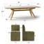 Ensemble de table de salle à manger extensible de 244 cm (96 po) avec 6 chaises de salle à manger rembourrées en chenille et à roulettes-129877410-129877412