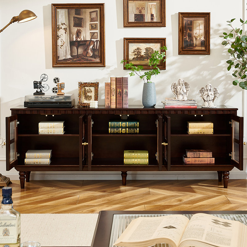 Meuble télé de style français avec rangement, 78.74"