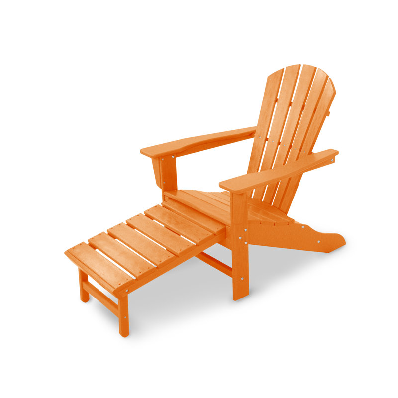 POLYWOOD Palm Coast Ultimate Adirondack avec repose-pieds dissimulé, Tangerine