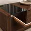 Table basse moderne en noyer de 59,1 po avec 2 tiroirs et lumière DEL Culver