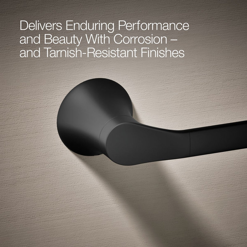 Simplice Wall Mounted Towel Bar, Matte Black