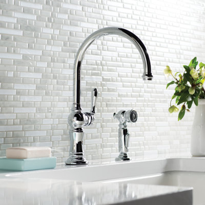 Artifacts Bar Faucet with Swing Spout and BerrySoft, MasterClean, and ProMotion