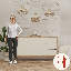 Ensemble de chambre à coucher 3 pièces Bernando - Commode 6 tiroirs et 2 tables de chevet 2 tiroirs-100929416