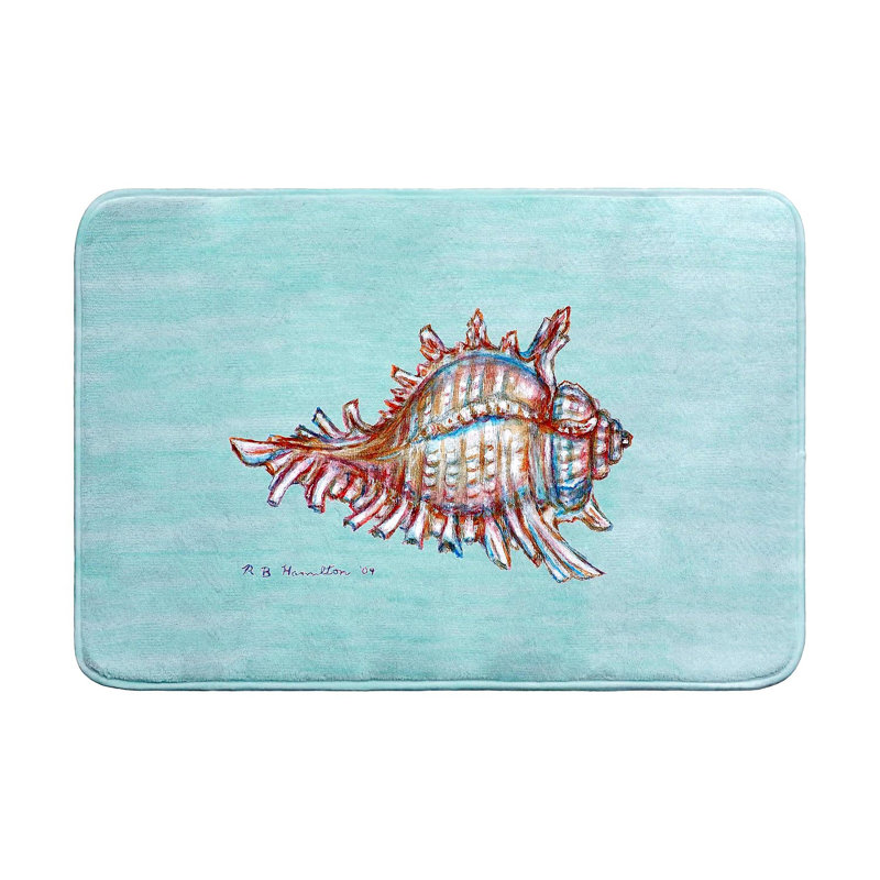 Conch - Tapis de bain bleu sarcelle