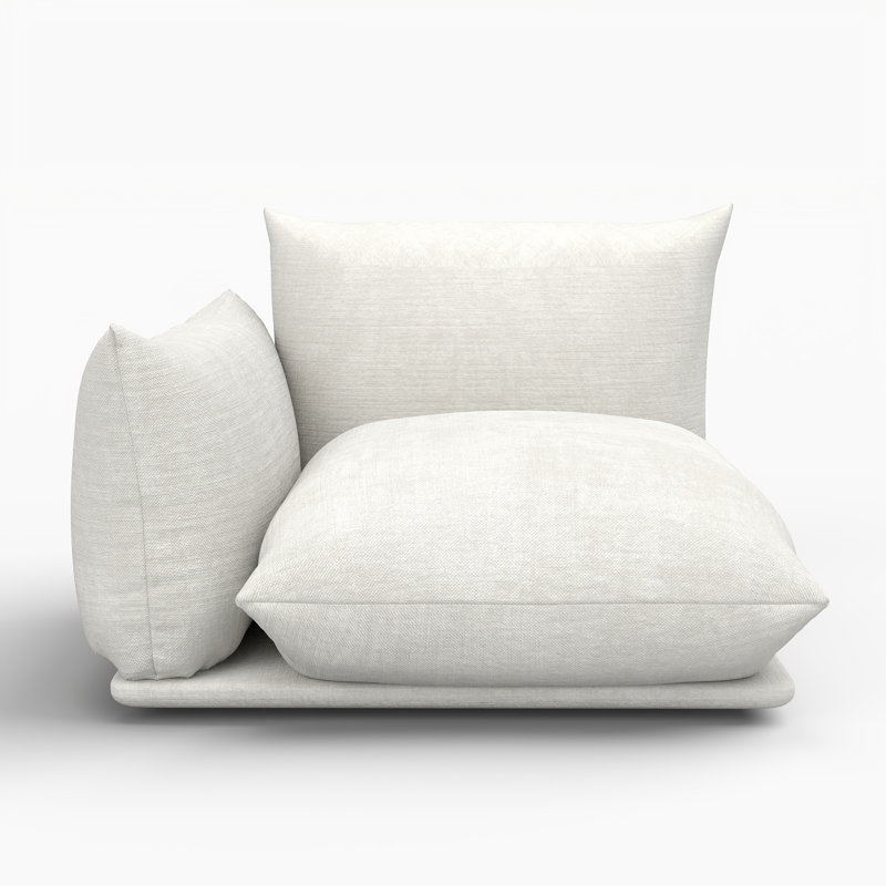 Chaise rembourrée en tissu de chenille Minarik, Beige