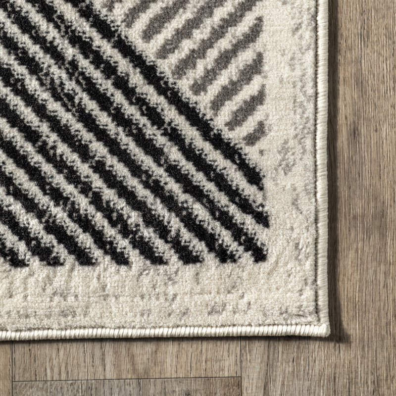 Modern Mountain Striped Area Rug, Rectangle 6'7" x 9'