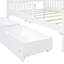 Lit plateforme simple en bois blanc avec garde-corps et options de rangement disponible pour lit simple - Charisme-1061593999-1061593997