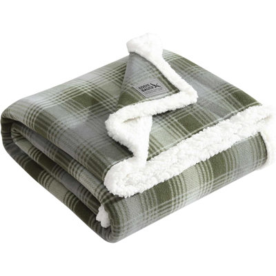 Brushed Fleece Bedding With Sherpa Reverse Soft & Cozy Plaid Bedding Set For Bed Or Couch Nordic Throw