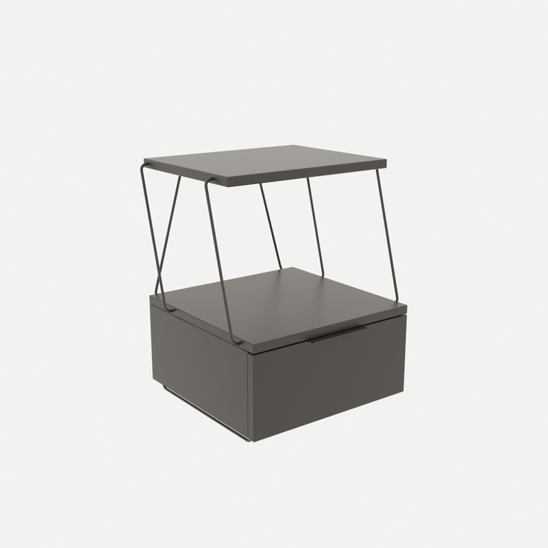Table de chevet moderne avec tablette supérieure, 16,5 po x 20,5 po x 16,1 po | 100% panneau de particules enduit de mélamine, épaisseur: 0,7 pouce | Idéal pour la décoration industrielle et d'hôtel, design élégant et fonctionnel