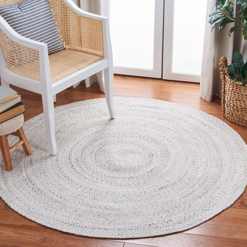 Round Alik Flatweave Area Rug, Round 122 cm, Ivory