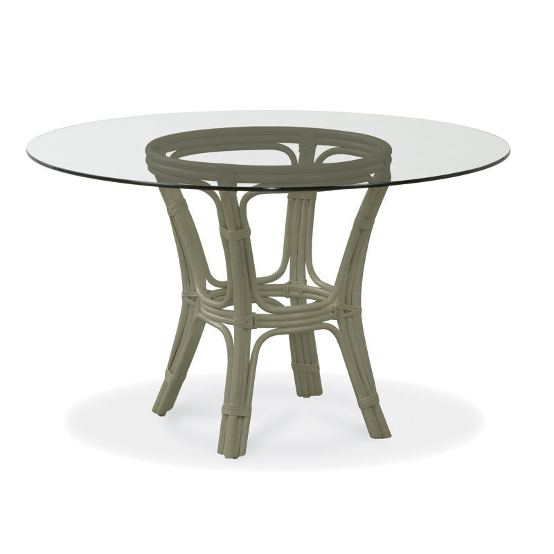 Trellis Round Glass Dining Table, 29" H x 48" L x 48" W, Navy