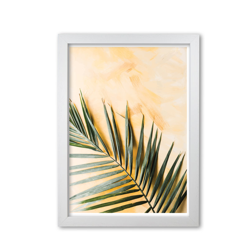 Palm Leaf - Print, White Grain Frame, 42 cm H x 30 cm W x 5 cm D