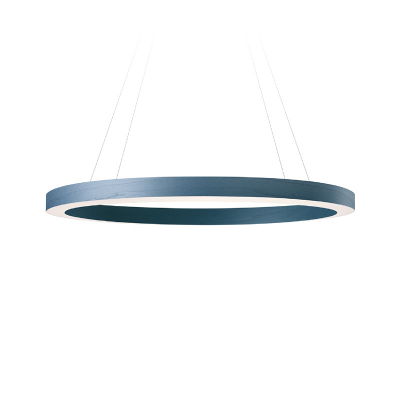 1 - Light LED Pendant, Blue, Matte Black, 2" H x 31.5" W x 31.5" D