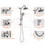 Système de douche à pluie et à main moderne avec finition nickel brossé