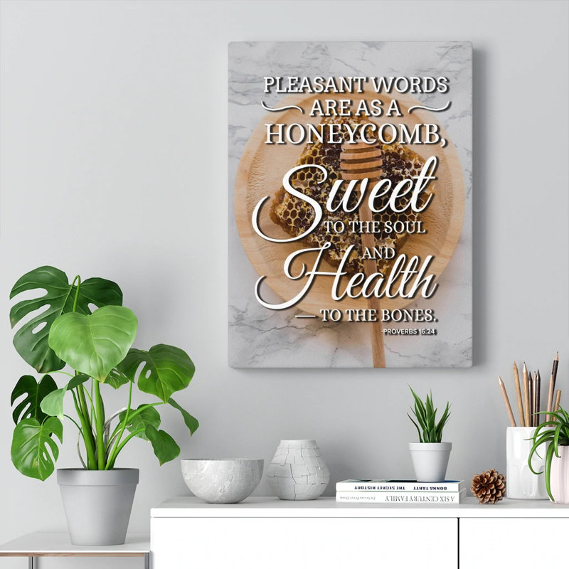 Pleasant Words - Wrapped Canvas Print, 61cm H x 46cm W