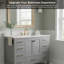 Meuble-lavabo sur pied 48 po, meuble-lavabo autoportant avec comptoir, armoire de rangement en bois massif gris