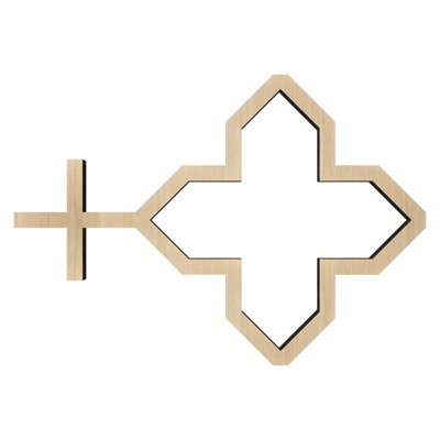Laird Decorative Fretwork Wood Wall Panels, Small, 16 1/8"W x 11 3/8"H x 3/8"T, White Oak