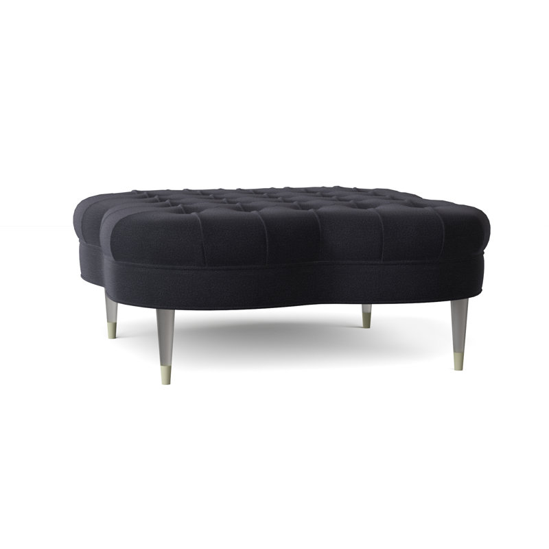 Shamrock Upholstered Ottoman, Venice Navy