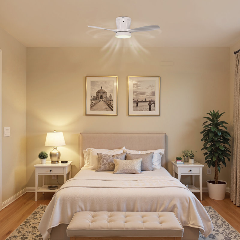 Ventilateur de plafond encastré 3 pales 21 pouces avec lumière DEL à intensité variable - Télécommande pour une utilisation à l'intérieur