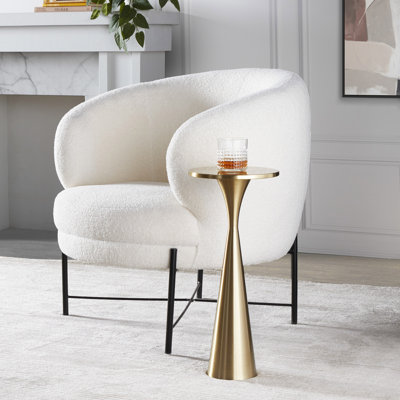 Table d'appoint ronde en métal Raffaella H 22 po x l 9,5 po
