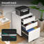 37 cm W 3 -Drawer Wheels / Casters included Mobile Steel Filing Cabinet-687895197