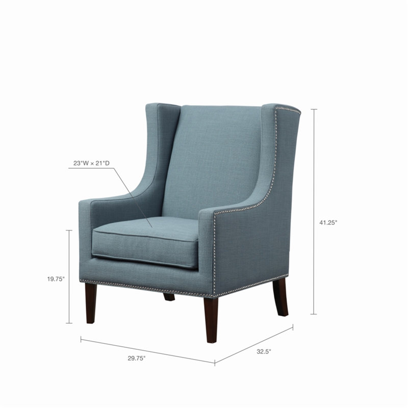 Fauteuil d'appoint, fauteuil à oreilles avec pieds en bouleau