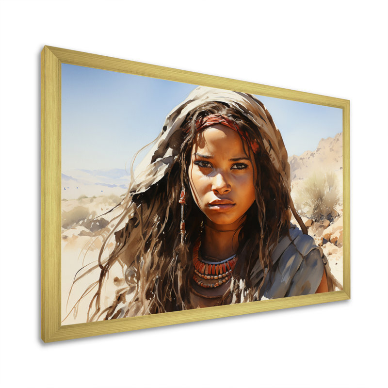 Tribus d'Afrique, beauté himba sur toile, H 30 po x l 40 po x P 1,5 po, Encadrement doré