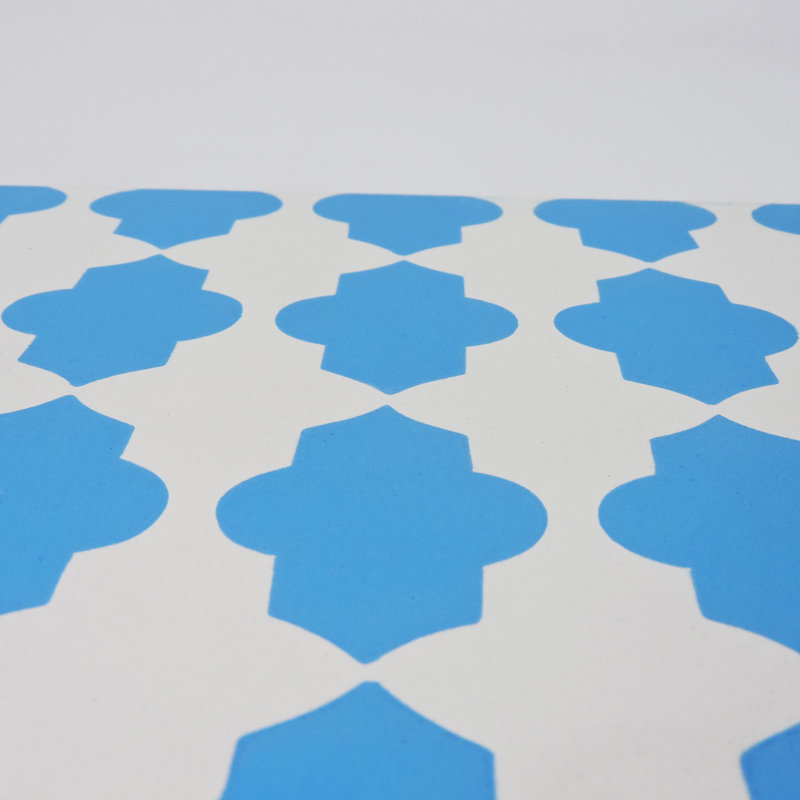 Tafraout 8" x 8" Cement Patterned Wall & Floor Tile, Blue/White