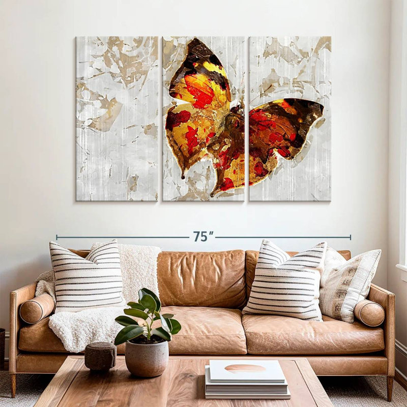 Brampt Grunge Butterfly, 42" H x 65" W