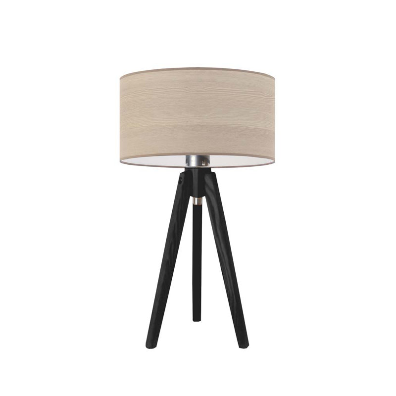 Turner Wood Tripod Lamp, Beige, Black