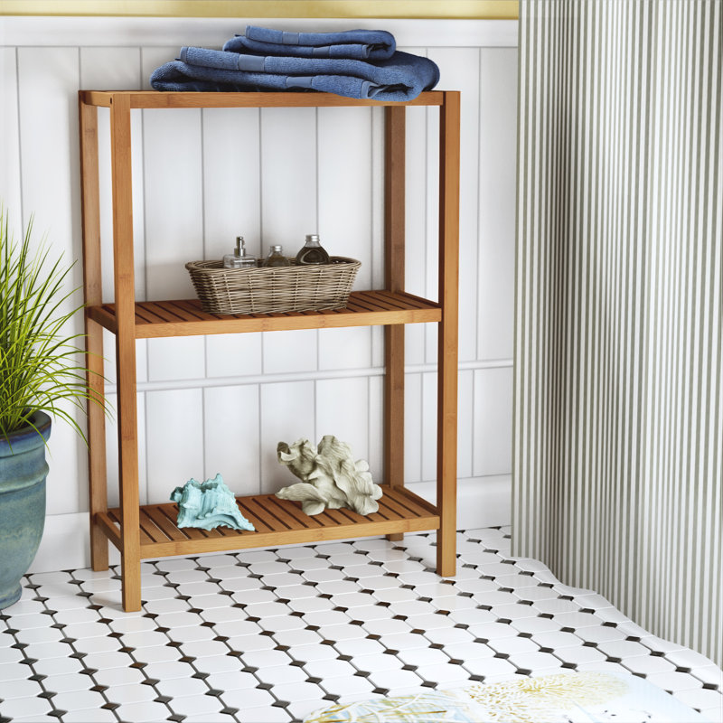 Apfelstadt Solid Wood Freestanding Bathroom Shelves