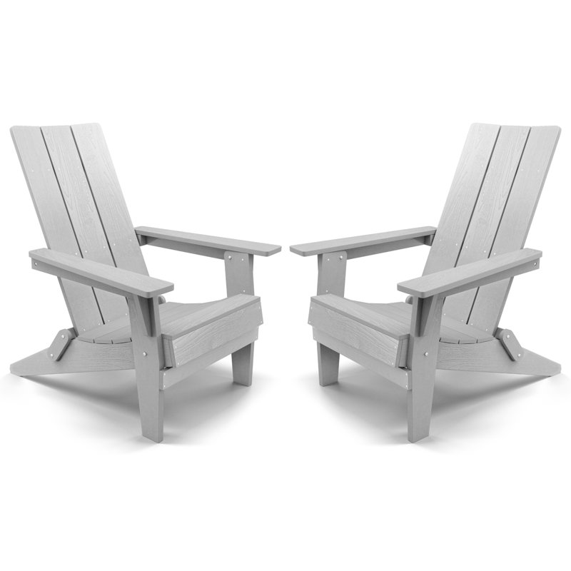 Allurine Foldable Outdoor Adirondack Chair, Gray