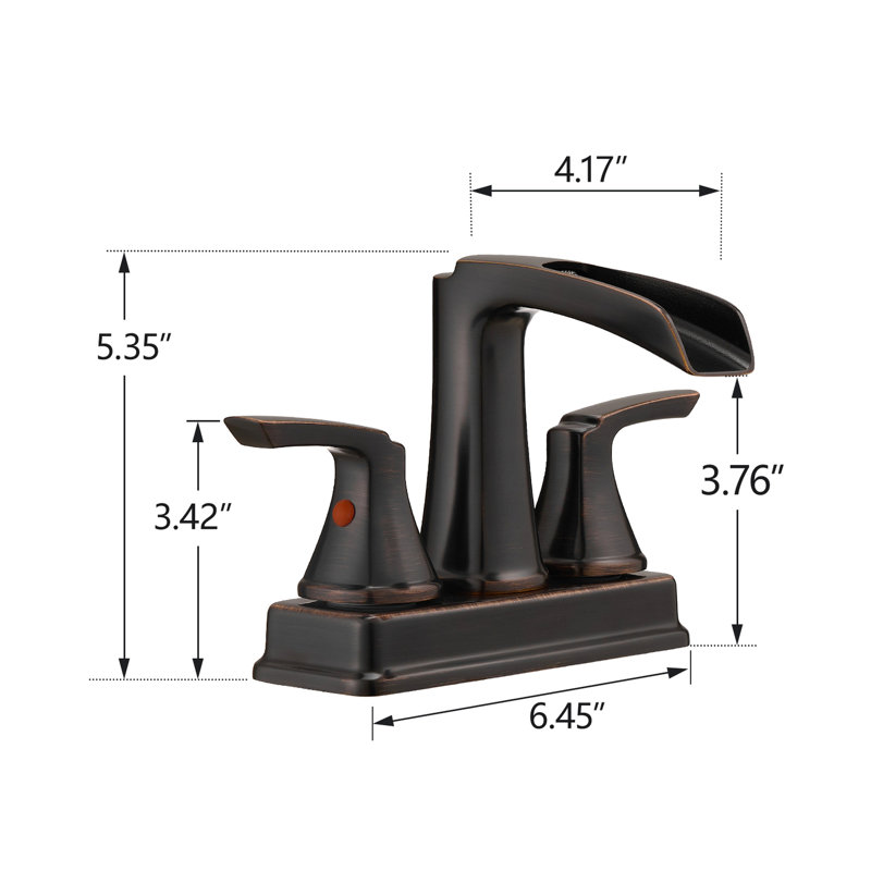 Robinet de salle de bain huilé - bronze huilé, 4 pouces, 2 poignées, pivotant sur 360 degrés, 3 trous, évier escamotable, conception rouille, aspect élégant et installation facile