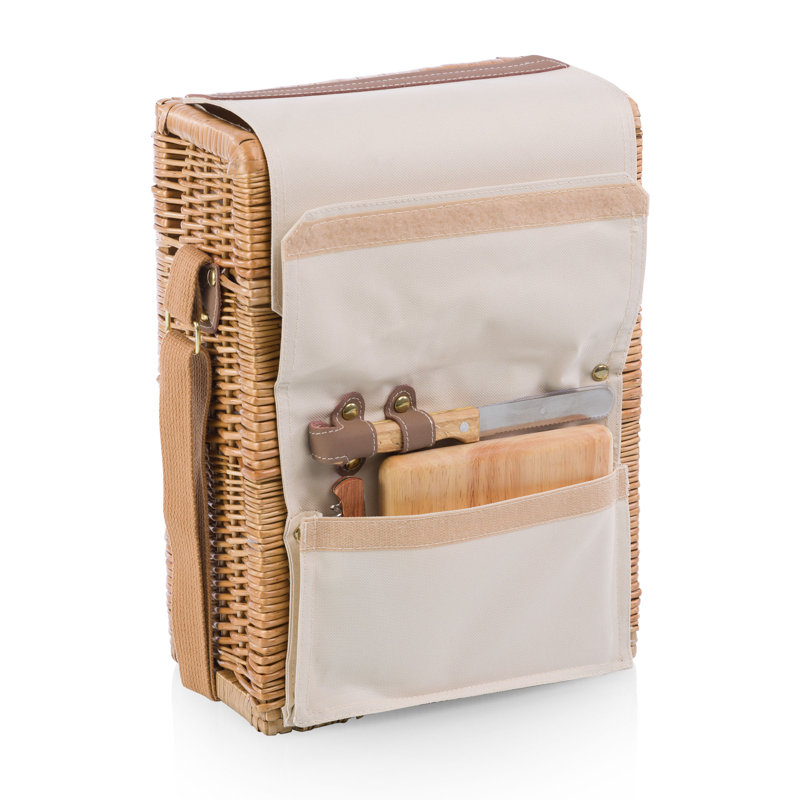 Corsica Wine and Cheese Picnic Basket - 2 Bottle Wine Tote