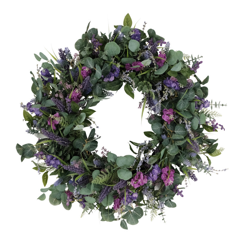 Couronne florale 30 po lavande et eucalyptus