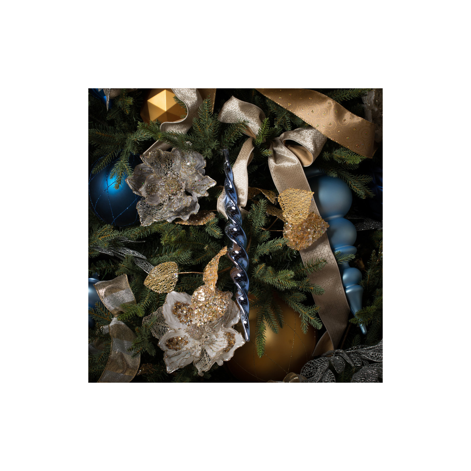 Shiny Spiral Icicle Christmas Ornament, Periwinkle