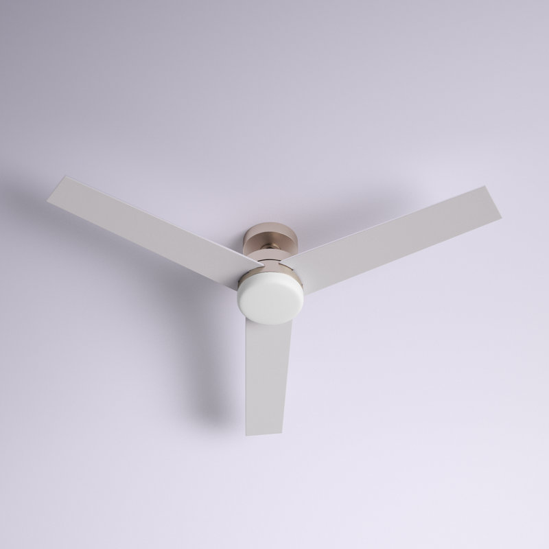 Ventilateur de plafond standard à DEL à 3 pales de 52 po avec télécommande et ensemble d'éclairage Ayvar inclus, Gris clair