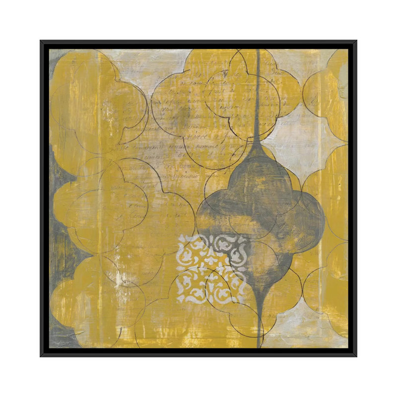 " Marrakesh II " by Jennifer Goldberger, 18" H x 18" W x 1.5" D, Black Framed Canvas, No Mat