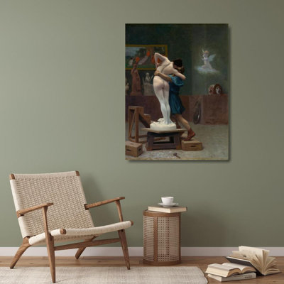 «Pygmagon and Galatea» par Jean-Léon Gérôme - Art mural sur toile tendue avec châssis