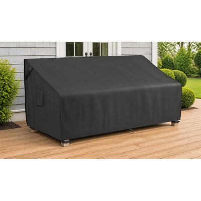 Housse pour canapé de patio imperméable de 80 pouces, housse de mobilier d'extérieur pour canapé 3 places, polyester robuste avec coutures doubles, noir