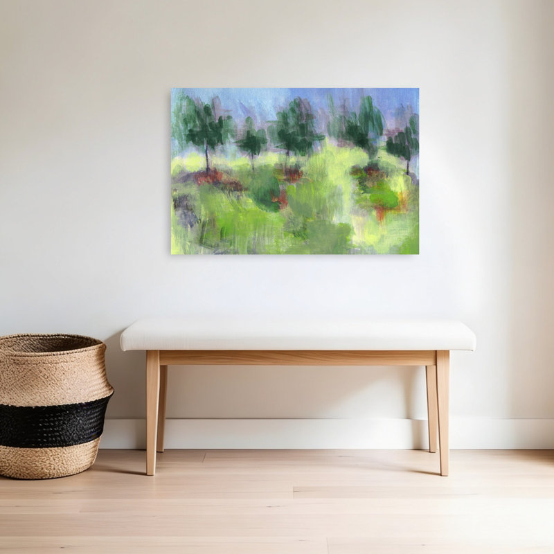 Impressionniste, arbres verts impressionnistes, paysage moderne impressionniste, art mural, H 24 po x l 36 po