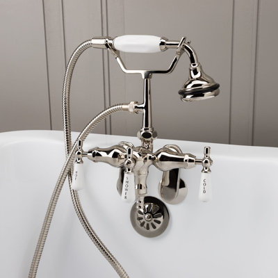 Robinet de baignoire sur pattes à 3 poignées