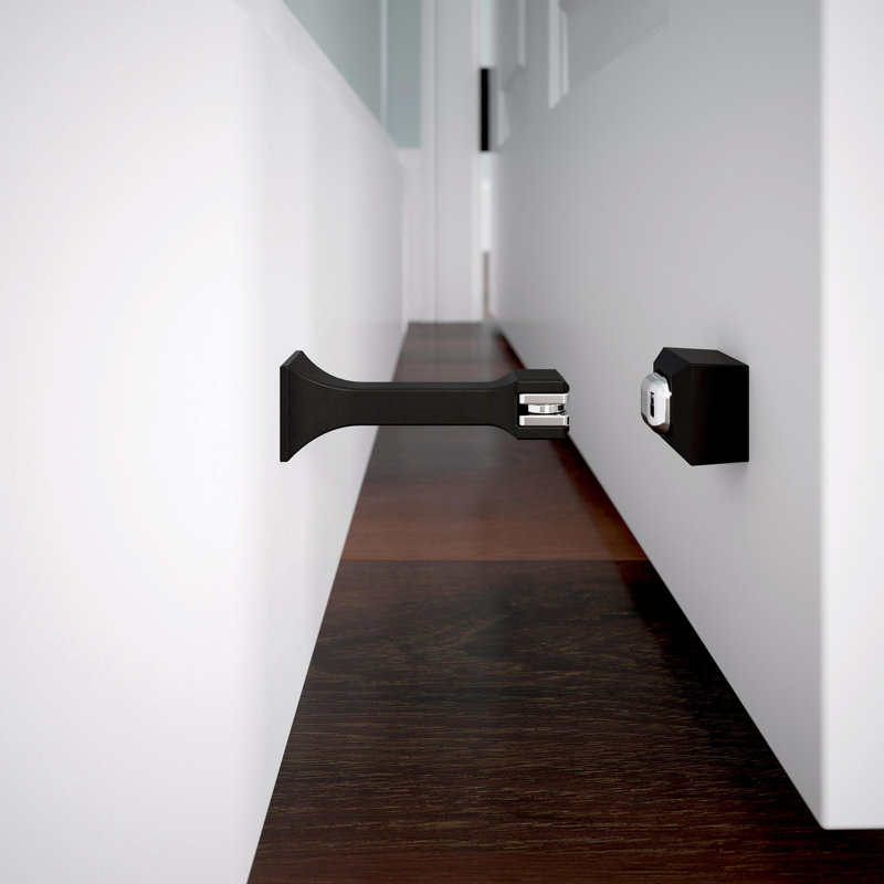 Butoir de porte magnétique Franklin Brass Classic Edge 3 po (76 mm), Noir mat