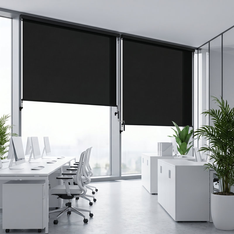 Store à enroulement extérieur sans cordon, stores de patio sans assemblage avec tissu 420 g / m² amélioré pour une protection à 95% contre les rayons UV, pare-soleil pour espaces intérieurs et extérieurs