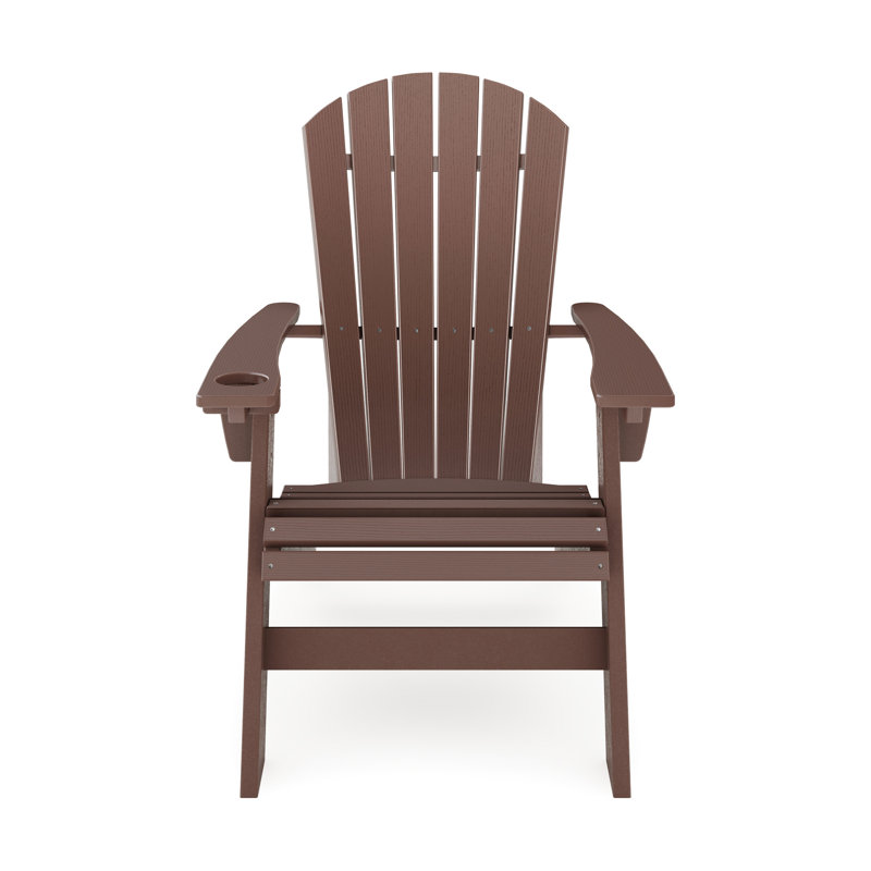 Chaise avec porte-gobelet - Espace extérieur brun pour plus de confort